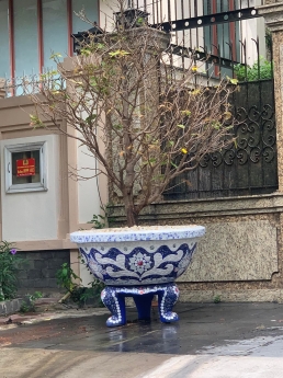 chậu hoa dán sành sứ Cơ sở chậu hoa Thế Sơn - chậu hoa dán sành sứ - chậu khảm sành - cẩn miễng