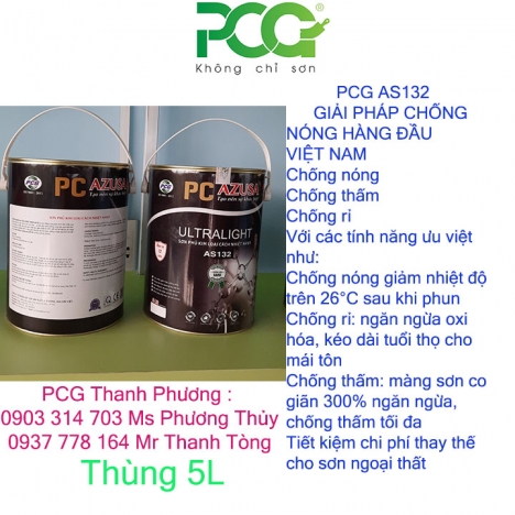 Sơn chống nóng PCG Asuza AS132 cách nhiệt mái tôn hiệu quả.Giảm chi phí- Tăng tuổi thọ mái tôn