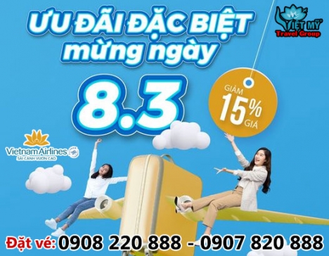 Vietnam Airlines ưu đãi ngày 8/3 giảm 15% giá vé