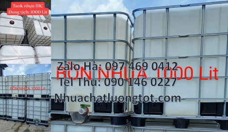 Tank 1000L đựng chất phụ gia thực phẩm, bồn nhựa 1000l đựng axit, Tank IBC 1000 lít, Thùng IBC 1000l