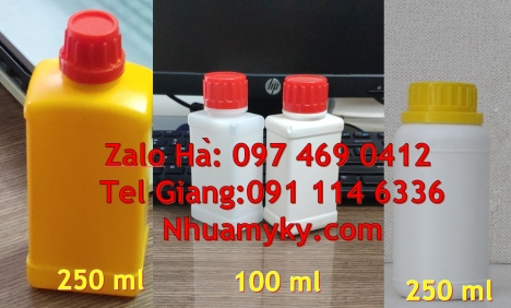 bình nhựa 0.5 lít,chai nhựa 50ml đựng nông dược, chai 100ml nắp xé, Chai 500ml miệng nhỏ, Chai 100ml