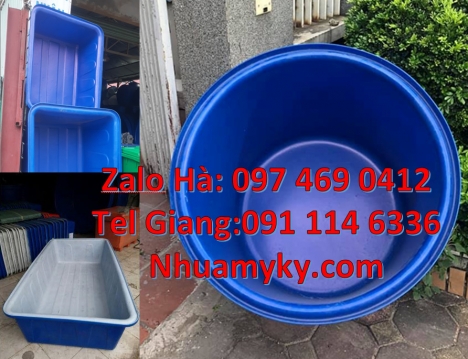 Thùng nhựa chữ nhật dung tích lớn, thùng nhựa tròn có nắp đậy, thùng nhựa đựng nước sinh hoạt giá rẻ