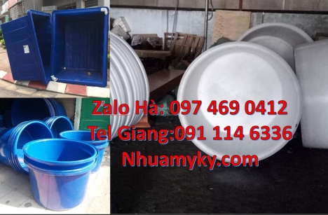 Thùng nhựa chữ nhật dung tích lớn, thùng nhựa tròn có nắp đậy, thùng nhựa đựng nước sinh hoạt giá rẻ