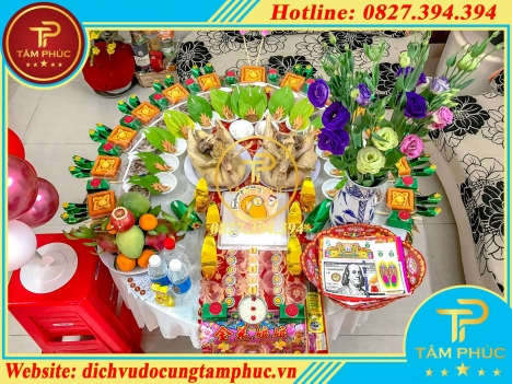 Dịch vụ bày trí mâm cúng đầy tháng, thôi nôi trọn gói tại Cần Thơ