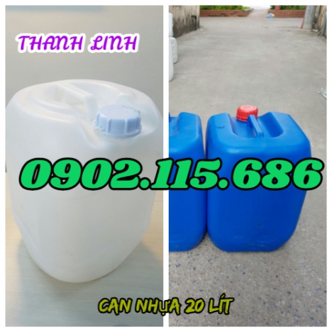 Can nhựa nguyên sinh, can nhựa 20 lít, can đựng hóa chất, can nhựa 20 lít màu xanh, can nhựa mới, ca