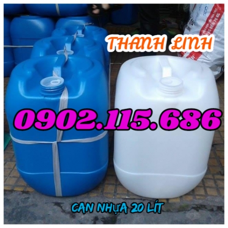 Can nhựa nguyên sinh, can nhựa 20 lít, can đựng hóa chất, can nhựa 20 lít màu xanh, can nhựa mới, ca