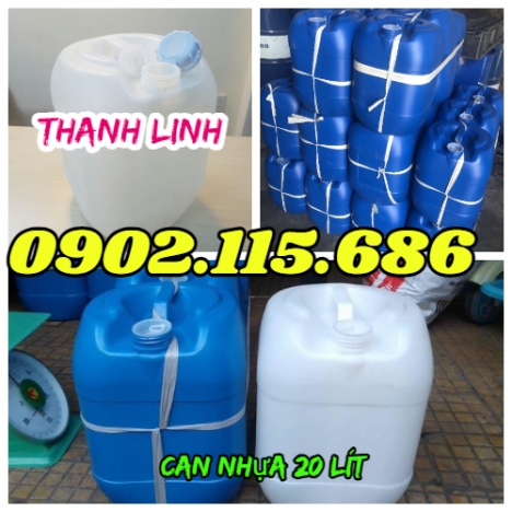 Can nhựa nguyên sinh, can nhựa 20 lít, can đựng hóa chất, can nhựa 20 lít màu xanh, can nhựa mới, ca