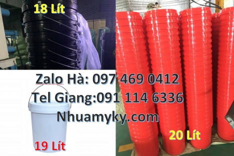 Xô nhựa 22 lít, thùng nhựa 19 l quai sắt Thùng sơn 18 lít quai sắt, thùng nhựa 3,8 lít, Vỏ thùn