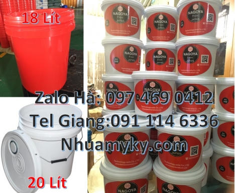 Xô nhựa 22 lít, thùng nhựa 19 l quai sắt Thùng sơn 18 lít quai sắt, thùng nhựa 3,8 lít, Vỏ thùn