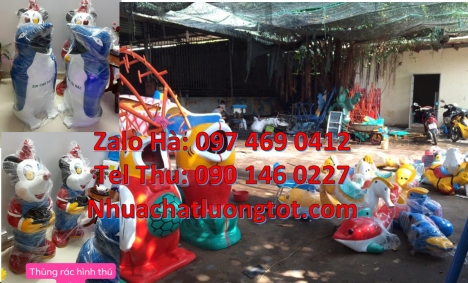 Thùng rác hình chuột túi. Thùng rác hình con gấu. Sọt rác cánh cụt Thùng rác thú composite, Sọt
