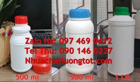 Chai 250 ml hóa chất, Chai nhựa 1l miệng nhỏ hcm, chai 0.5l giá rẻ Chai 0.5l đựng mật mía, Chai 1 lí