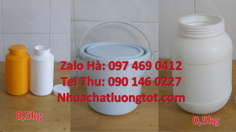 Hũ vuông 0.5kg, Hũ đựng thuốc sâu, Hủ nhựa 0.5 kg vuông đựng bột, hũ 100gr 200gr đựng mỹ phẩm. Hũ nh