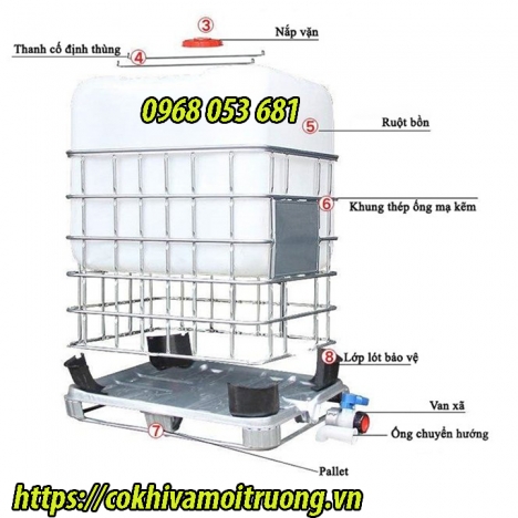 Bồn nhựa đựng hóa chất 1000l