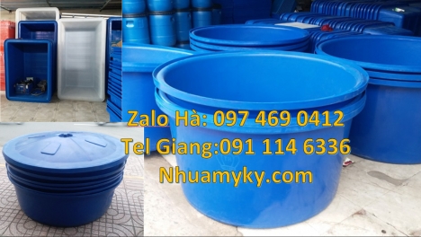 Thùng nhựa 500 lít, thùng nhựa xanh vuông, Thùng nhựa tròn 3000L  1100L nuôi hải sản, Thùng nhựa