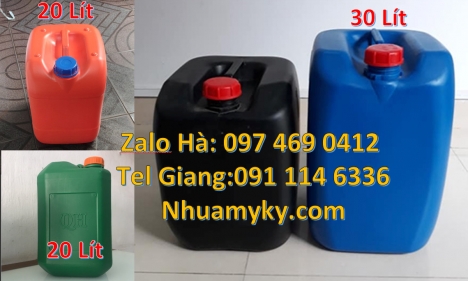 can 20 lít tròn đựng nước khoáng, can 30l đựng hóa chất, can 10l dẹp đựng axit, Can 25l đựng phân bó