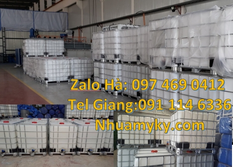 Tank 1000 lít giá sỉ, Thùng nhựa 1000l, Tank giá rẻ, sỉ lẻ bồn ibc 1000 lít, bồn ibc 1 khối màu trắn