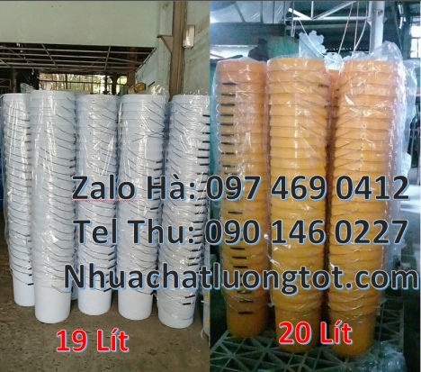 Vỏ thùng sơn 20 lít quai sắt, Xô nhựa 18 lít nắp chiết rót, Thùng nhựa 5 lít, xô nhựa 22 lí