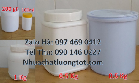 Bán sỉ hũ 0.5kg, Nơi bán hũ 1kg, Hũ 0.5kg hdpe, Hũ 1kg vặn, Hũ giá rẻ, Hũ nhựa hdpe 500gr đựng hóa c