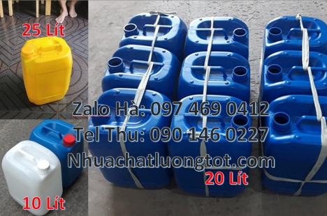 Can nhựa 20 lít đựng dung môi, vỏ can nhựa 25 lít, can nhựa 10l giá rẻ, can 20l dày, can 25l xanh C