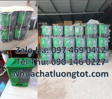 Thùng rác 2 ngăn bập bênh, Thùng rác 3 ngăn nắp lật, Thùng rác nhựa nắp lật bộ 3, Thùng rác 120l, 24