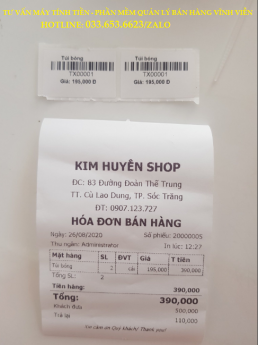 Máy tính tiền cho shop, cửa hàng tại Long An