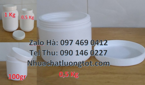 Bán sỉ hũ 0.5kg, Nơi bán hũ 1kg, Hũ 0.5kg hdpe, Hũ 1kg vặn, Hũ giá rẻ, Hũ nhựa hdpe 500gr đựng hóa c