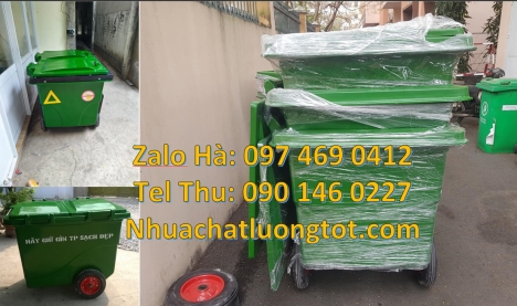 Xe rác nhựa hdpe Xe rác 660 lít hdpe, Xe gom rác công nghiệp, Xe thu gom rác 660l 1000l 3 bánh hơi,