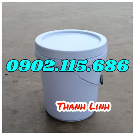 Xô sơn trắng, xô nhựa công nghiệp, thùng sơn, xô đựng dung môi, xô đựng hóa chất, vỏ thùng đựng sơn,