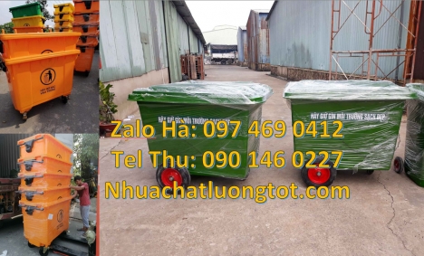 Xe rác nhựa hdpe Xe rác 660 lít hdpe, Xe gom rác công nghiệp, Xe thu gom rác 660l 1000l 3 bánh hơi,