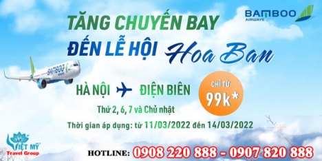 Bamboo ưu đãi vé bay Hà Nội – Điện Biên chỉ từ 99K