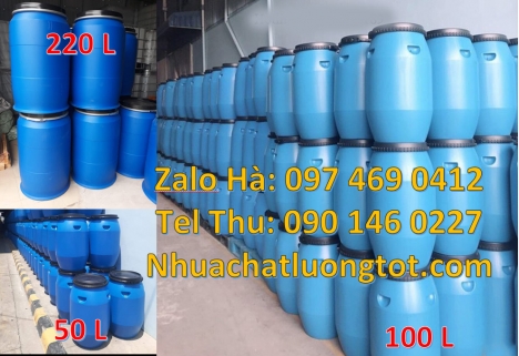 Phuy nhựa 220 lít nắp kín, Phuy nhựa 150 lít nắp mở Phuy nhựa đựng hóa chất, Thùng phuy nhựa 120 lí