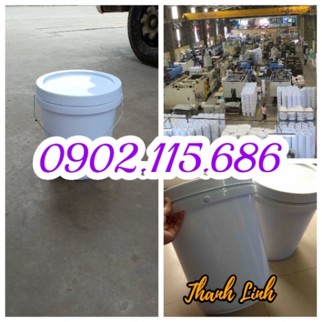 Xô sơn trắng, xô nhựa công nghiệp, thùng sơn, xô đựng dung môi, xô đựng hóa chất, vỏ thùng đựng sơn,