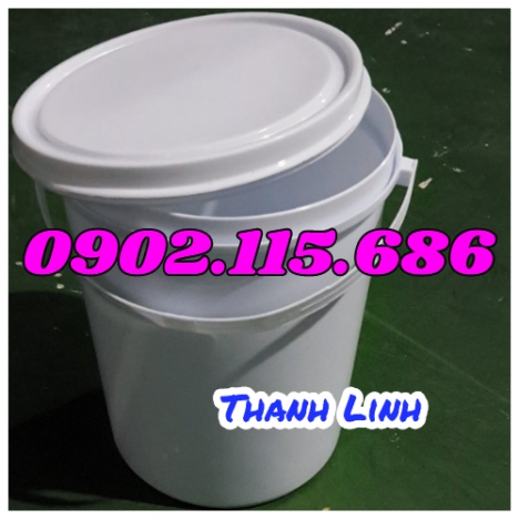 Xô sơn trắng, xô nhựa công nghiệp, thùng sơn, xô đựng dung môi, xô đựng hóa chất, vỏ thùng đựng sơn,