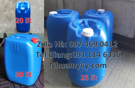 Can nhựa 30 lít dẹp đựng hóa chất, can nhựa 4l vòi nhấn can 1l vuông, can dày 25 lít đựng axit, Can