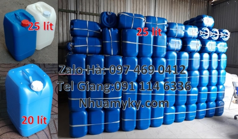 Can nhựa 30 lít dẹp đựng hóa chất, can nhựa 4l vòi nhấn can 1l vuông, can dày 25 lít đựng axit, Can