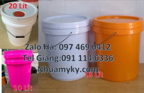 xô nhựa 22 lít, Xô nhựa 22 lít đựng phân bón, Vỏ thùng sơn 10 lít Thùng nhựa 18 lít, Xô nhựa