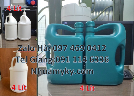 can 4l đựng thuốc diệt nấm mốc, Can nhựa 5 lít đựng tinh dầu Can 10l 18l hdpe, can 10l đựng chế phẩ