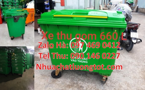 Mua xe thu gom rác 660l 1000l ở đâu có giá tốt nhất Xe thu gom rác 660 lít 3 bánh hơi, Xe thu gom r