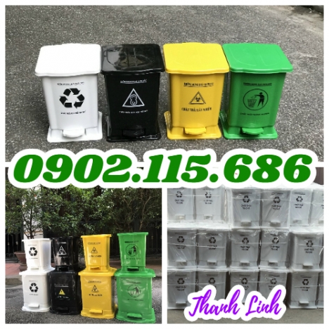 Thùng rác y tế đạp chân, thùng rác 10 lít, thùng rác y tế 15 lít, thùng rác y tế 20 lít, thùng rác y