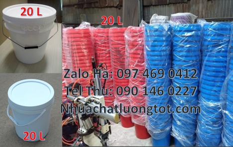 Thùng nhựa 5 lít, xô nhựa 22 lít, Xô nhựa 22 lít đựng phân bón Vỏ thùng sơn 10 lít, Thùng nhựa