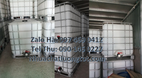 Thùng ibc dung tích 1000 lít, bồn ibc, Bồn nhựa, bồn đựng hóa chất 1000 lít, Thùng nhựa trắng dung t