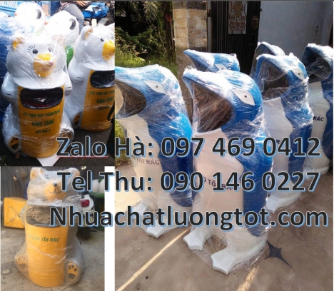 Thùng rác thú composite, Sọt rác con voi, sọt rác cá heo, Thùng rác chuột mickey. Thùng rác hìn