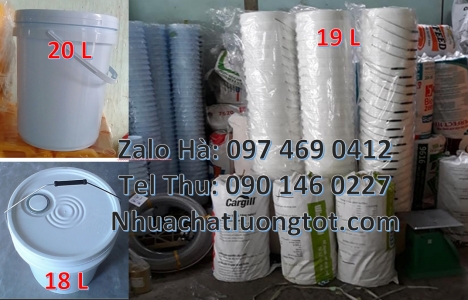 Thùng nhựa 5 lít, xô nhựa 22 lít, Xô nhựa 22 lít đựng phân bón Vỏ thùng sơn 10 lít, Thùng nhựa