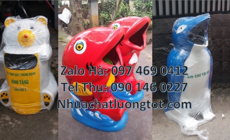 Thùng rác thú composite, Sọt rác con voi, sọt rác cá heo, Thùng rác chuột mickey. Thùng rác hìn