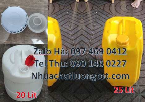 Can nhựa, Can nhựa 30 lít dẹp đựng hóa chất can nhựa 4l vòi nhấn, can 1l vuông, can dày 25 lít đựng