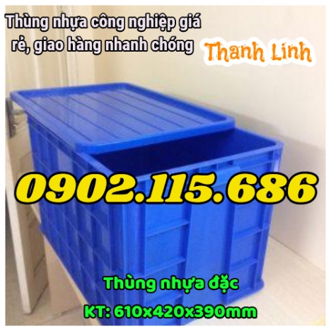 Thùng nhựa đặc,thùng nhựa đựng hàng, thùng nhựa công nghiệp có nắp, thùng nhựa có nắp, sóng nhựa bít