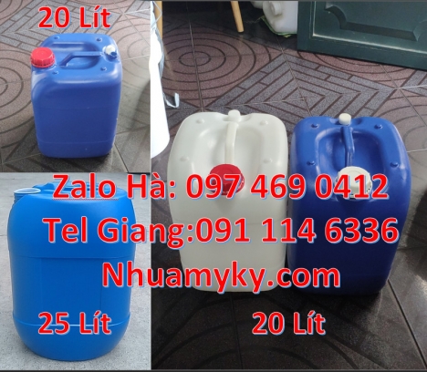 can 20l giá rẻ, can 25l giá rẻ, Can hdpe 20l vuông, Can vuông 25l đựng phân bón can 25l trắng, Can