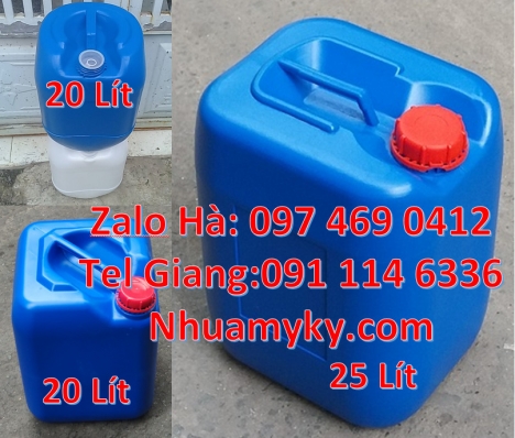 can 20l giá rẻ, can 25l giá rẻ, Can hdpe 20l vuông, Can vuông 25l đựng phân bón can 25l trắng, Can