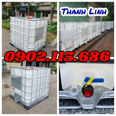 Bồn nhựa IBC, tank nhựa 1000 lít mới 100%, tank nhựa nhập khẩu, bồn nhựa đựng dung dịch lỏng, bồn nh