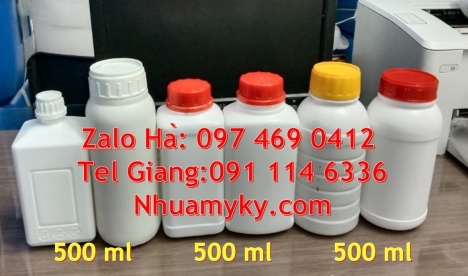 chai 100ml vuông hdpe, chai xịt phun sương 500ml chai 250ml đựng thuốc thủy sản, chai 500ml đựng tr